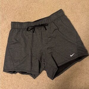 Nike Women's Heather Charcoal Athletic Shorts with Swoosh
